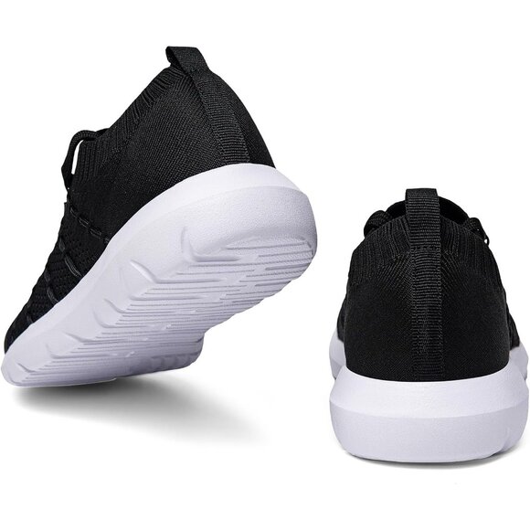 Women's Black Running Breathable Knitting flexible Mesh Sports Shoes Sneakers - Picture 3 of 6